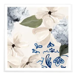 Botanic Blue 1 Framed Print in 54 x 54cm by OzDesignFurniture, a Prints for sale on Style Sourcebook