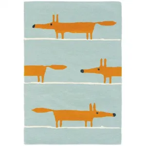 Scion Mr Fox Hand Tufted Designer Wool Rug, 200x140cm, Aqua by Scion, a Kids Rugs for sale on Style Sourcebook