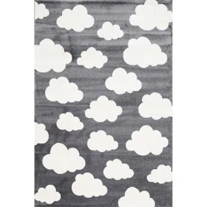 Piccolo Clouds Turkish Made Kids Rug, 120x170cm, Charcoal by Phrear Rugs, a Kids Rugs for sale on Style Sourcebook