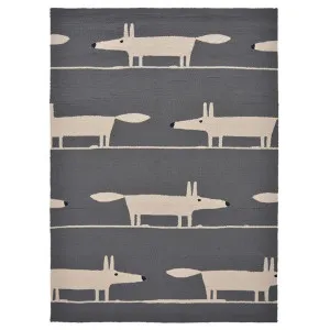 Scion Mr. Fox Indoor / Outdoor Designer Rug, 150x90cm, Charcoal by Scion, a Kids Rugs for sale on Style Sourcebook