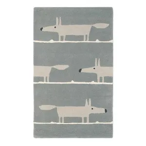 Scion Mr Fox Hand Tufted Designer Wool Rug, 180x120cm, Silver by Scion, a Kids Rugs for sale on Style Sourcebook