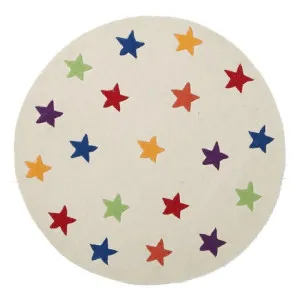 Twinkle Star Round Kid Rug in White - 150x150cm by Rug Culture, a Kids Rugs for sale on Style Sourcebook