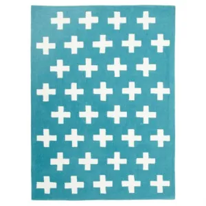 Nordic Crosses Kid Rug in Aqua - 220x150cm by Rug Culture, a Kids Rugs for sale on Style Sourcebook