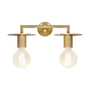 Inka Steel Double Wall Light, Gold by Cougar Lighting, a Wall Lighting for sale on Style Sourcebook