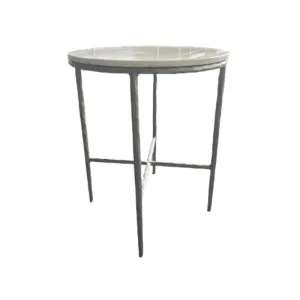 SOHO' Forged Silver Side Table with Carrera Marble by Style My Home, a Side Table for sale on Style Sourcebook