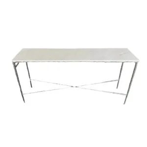 SOHO' Forged Silver Console Table with Marble Top by Style My Home, a Console Table for sale on Style Sourcebook