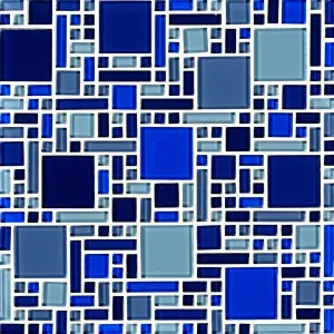 Glass Cryst Magic Sea Blue Mix (Var) Mosaic by Beaumont Tiles, a Brick Look Tiles for sale on Style Sourcebook