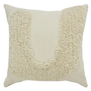 Tulsa Cushion Cotton Wool Natural - 50cm x 50cm by James Lane, a Cushions, Decorative Pillows for sale on Style Sourcebook