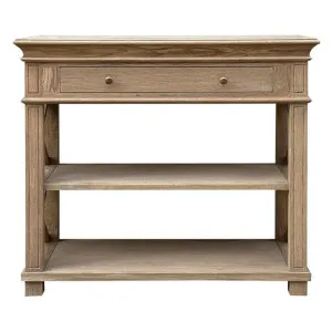 Heston II Oak Timber Console Table, 95cm, Weathered Oak by Manoir Chene, a Console Table for sale on Style Sourcebook