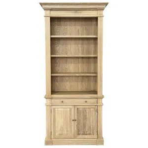 Dundee Oak Timber Library Bookcase, 108cm, Lime Washed Oak by Manoir Chene, a Bookshelves for sale on Style Sourcebook