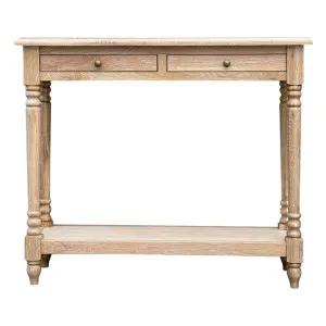Lucius Oak Timber Console Table, 100cm, Lime Washed Oak by Manoir Chene, a Console Table for sale on Style Sourcebook