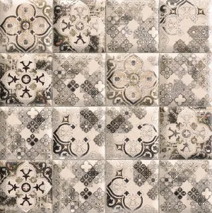 Tunisa Black - White Mix Decor Matt Tile by Beaumont Tiles, a Patterned Tiles for sale on Style Sourcebook