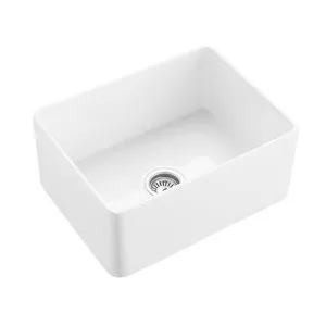 Hartley Small Single Farmhouse Sink - Gloss White by ABI Interiors Pty Ltd, a Kitchen Sinks for sale on Style Sourcebook