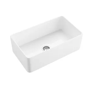 Hartley Single Farmhouse Fireclay Sink - Gloss White by ABI Interiors Pty Ltd, a Kitchen Sinks for sale on Style Sourcebook