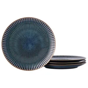 Minoru Touki Sendan Japanese Porcelain 24cm Lunch Plate, Set of 4, Midnight Blue by Minoru Touki, a Plates for sale on Style Sourcebook
