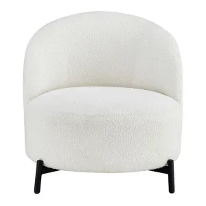 Owen Boucle Fabric Lounge Chair, White by Room Life, a Chairs for sale on Style Sourcebook