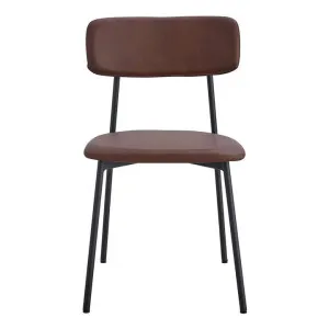 Bailey Leatherette & Metal Dining Chair, Set of 2, Chocolate / Black by Room Life, a Dining Chairs for sale on Style Sourcebook