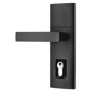 Trilock Contemporary Angular Double Cylinder Entrance Lever Set in Matte Black by Gainsborough, a Doors & Hardware for sale on Style Sourcebook