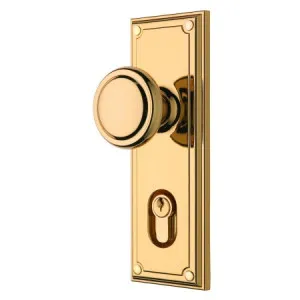 Trilock Traditional Double Cylinder Entrance Knob Set in Bright Goldtone by Gainsborough, a Doors & Hardware for sale on Style Sourcebook