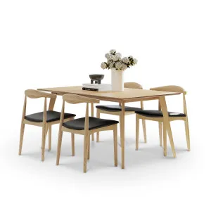 Bruno 5 Piece Dining Set with Elba Natural Oak Chairs by L3 Home, a Dining Sets for sale on Style Sourcebook