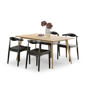 Bruno 5 Piece Dining Set with Elba Black Oak Chairs by L3 Home, a Dining Sets for sale on Style Sourcebook