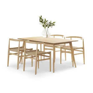 Bruno 5 Piece Dining Set with Oskar Natural Oak Chairs by L3 Home, a Dining Sets for sale on Style Sourcebook