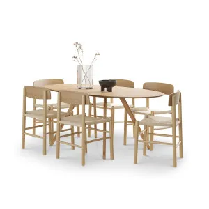 Carol 7 Piece Dining Set with Isak Natural Oak Chairs by L3 Home, a Dining Sets for sale on Style Sourcebook