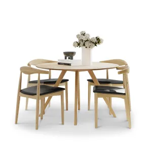Milari 5 Piece Dining Set with Elba Natural Oak Chairs by L3 Home, a Dining Sets for sale on Style Sourcebook