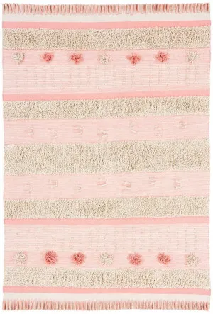 Valentina Pink Tassel Flatweave Cotton Rug by Miss Amara, a Contemporary Rugs for sale on Style Sourcebook