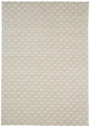 Hanna Ivory Leaflets Wool Blend Rug by Miss Amara, a Contemporary Rugs for sale on Style Sourcebook