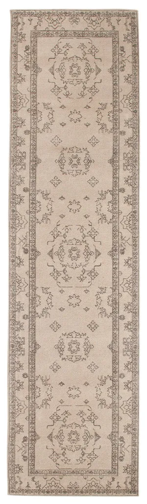 Sienna Beige and Black Scandi Pattern Runner Rug by Miss Amara, a Persian Rugs for sale on Style Sourcebook