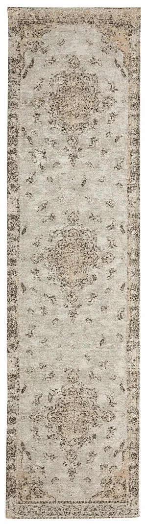 Helena White and Peach Turkish Style Distressed Runner Rug by Miss Amara, a Persian Rugs for sale on Style Sourcebook