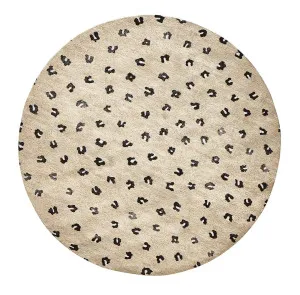 Candice Beige Round Leopard Animal Pattern Rug by Miss Amara, a Kids Rugs for sale on Style Sourcebook