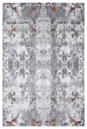 Neve Blue Grey and Bronze Transitional Motif Rug by Miss Amara, a Other Rugs for sale on Style Sourcebook