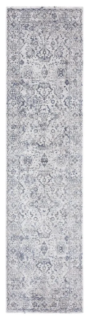 Iman Blue Ivory and Stone Grey Transitional Distressed Runner Rug by Miss Amara, a Persian Rugs for sale on Style Sourcebook