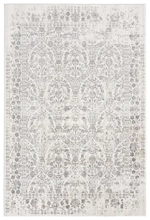 Simran Cream Brown And Silver Traditional Floral Rug by Miss Amara, a Persian Rugs for sale on Style Sourcebook