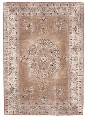 Olive Caramel Brown Traditional Medallion Rug by Miss Amara, a Persian Rugs for sale on Style Sourcebook