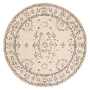 Sienna Beige and Black Scandi Pattern Round Rug by Miss Amara, a Persian Rugs for sale on Style Sourcebook