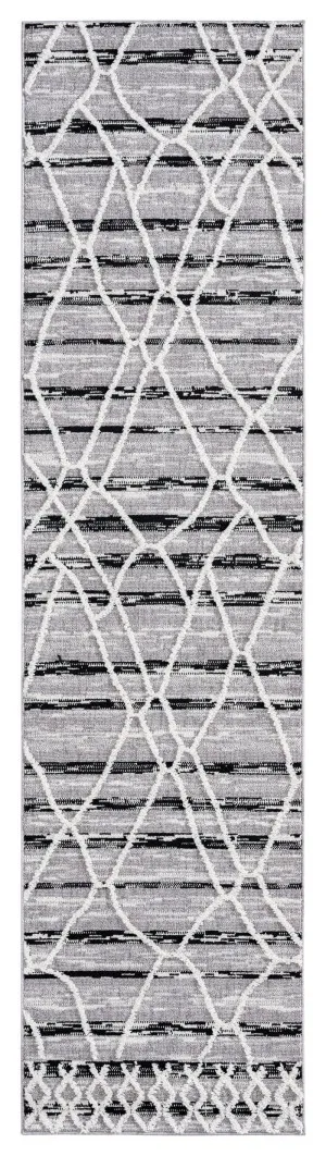 Lena Grey Black Runner Rug by Miss Amara, a Other Rugs for sale on Style Sourcebook