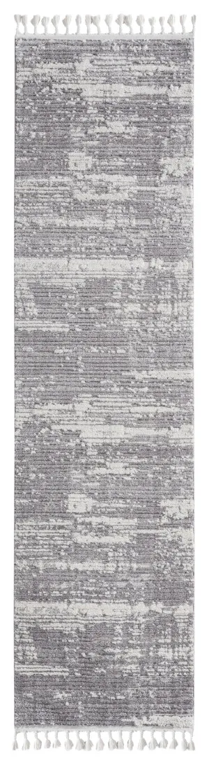 Alyssa Ivory Grey Textured Runner Rug by Miss Amara, a Other Rugs for sale on Style Sourcebook