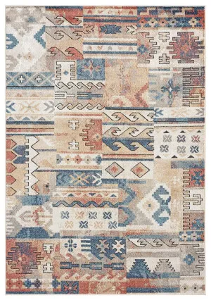 Pippa Orange And Blue Multi Colour Tribal Rug by Miss Amara, a Other Rugs for sale on Style Sourcebook