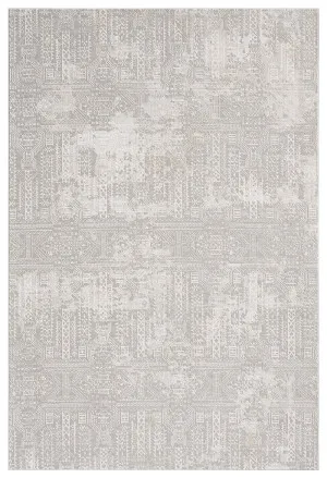 Satine Grey and Ivory Distressed Floral Tribal Rug by Miss Amara, a Persian Rugs for sale on Style Sourcebook