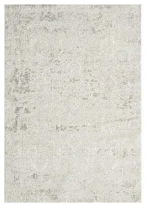 Ellery Grey Ivory Distressed Floral Rug by Miss Amara, a Persian Rugs for sale on Style Sourcebook