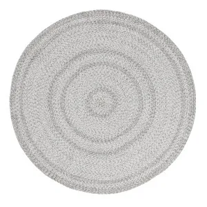 Mika Grey Braided Flatweave Indoor Outdoor Round Rug by Miss Amara, a Contemporary Rugs for sale on Style Sourcebook