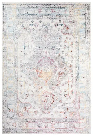 Lara Orange and Purple Multi-Colour Distressed Rug by Miss Amara, a Persian Rugs for sale on Style Sourcebook