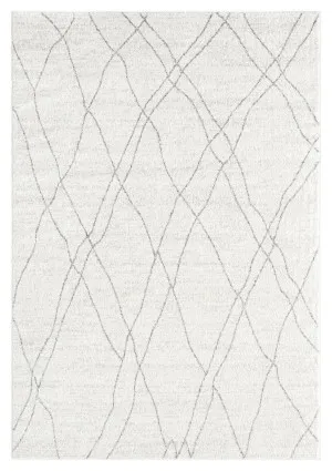 Neera Grey and Ivory Abstract Diamond Rug by Miss Amara, a Persian Rugs for sale on Style Sourcebook
