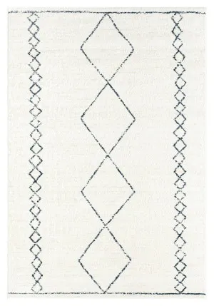 Tamira Grey and Ivory Diamond Tribal Rug by Miss Amara, a Persian Rugs for sale on Style Sourcebook