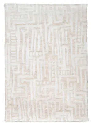 Trissa Beige and Ivory Abstract Tribal Rug by Miss Amara, a Contemporary Rugs for sale on Style Sourcebook