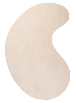 Vanni Solid Cream Curved Wool Rug by Miss Amara, a Shag Rugs for sale on Style Sourcebook