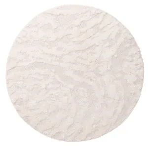 Aurora Ivory Cream Abstract Textured Round Rug by Miss Amara, a Other Rugs for sale on Style Sourcebook